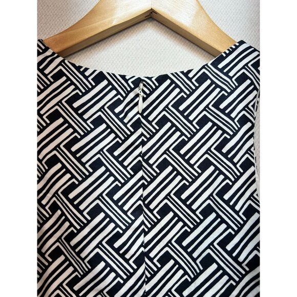 Banana Republic Womens Shift Dress Sleeveless Sz 6 Blue White Geometric Back Zip - Picture 10 of 10